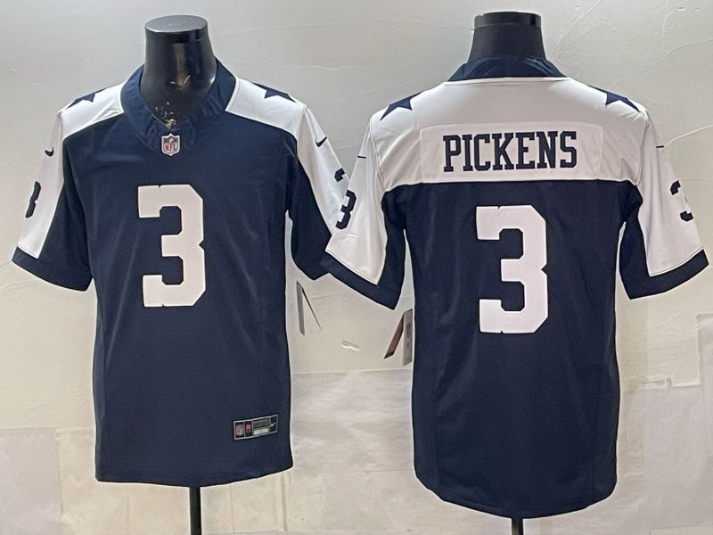 Men 2026 Dallas Cowboys #3 Pickens Blue 3th generations Nike Limited NFL Jersey style 01